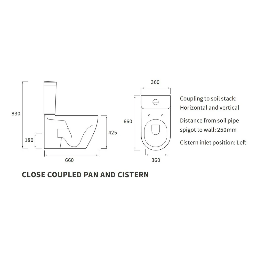 Ajax Caistor Close Coupled WC and Soft Close Seat - Image 3