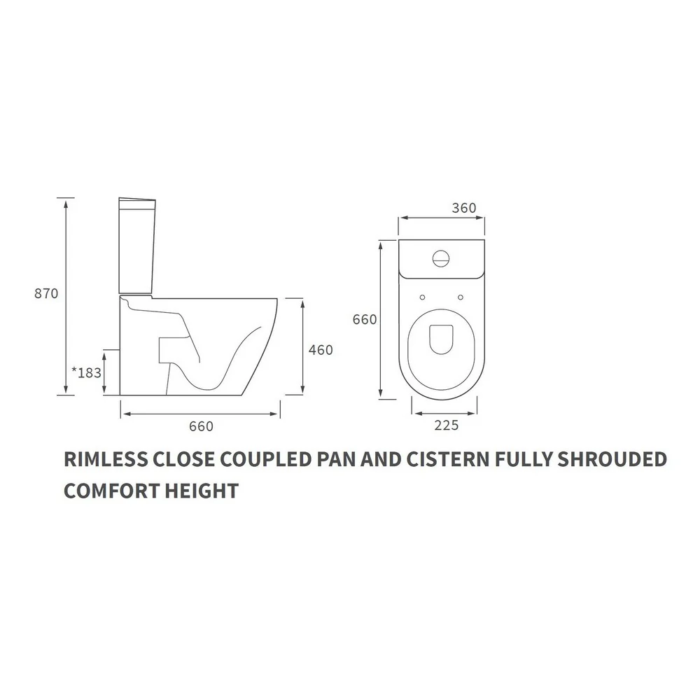 Ajax Caistor Rimless Close Coupled Comfort Height WC and Seat - Image 3