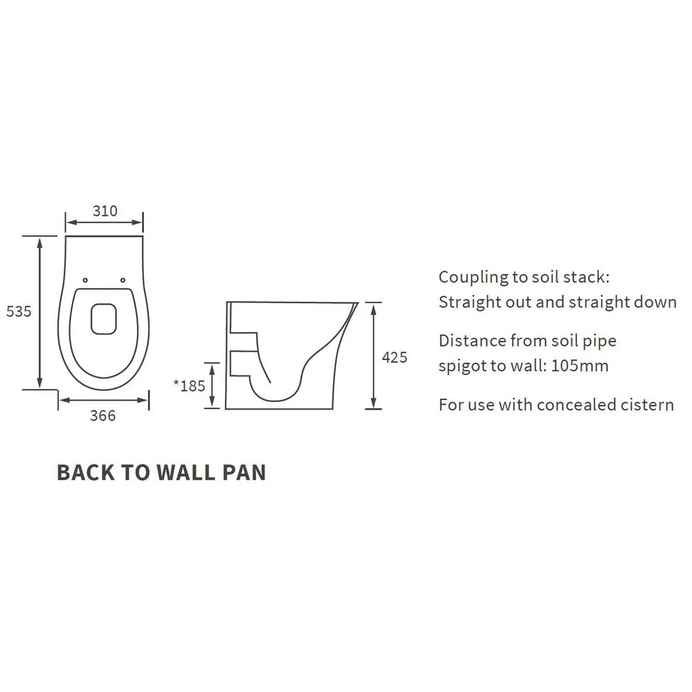 Ajax Donnington Rimless Back to Wall WC and Seat - Image 3