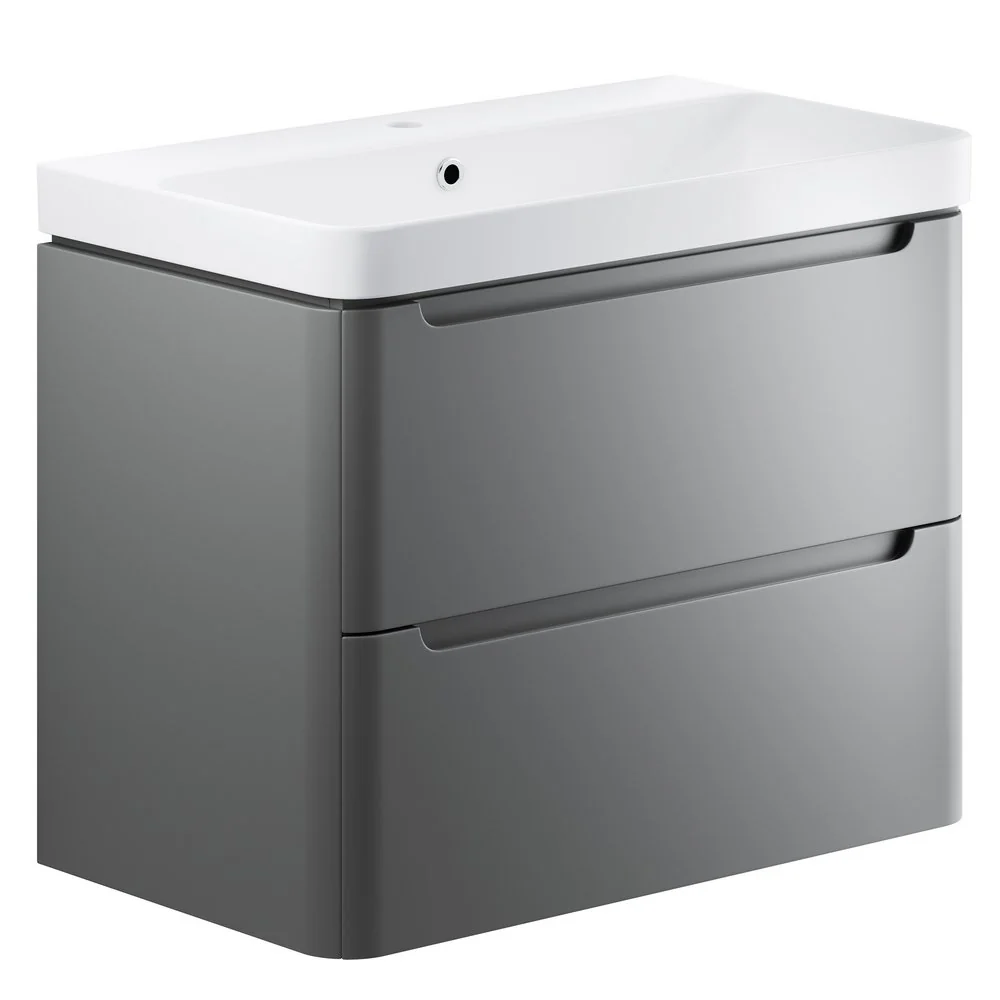 Ajax Ferriby Matt Grey Wall Hung Vanity Unit - Image 3