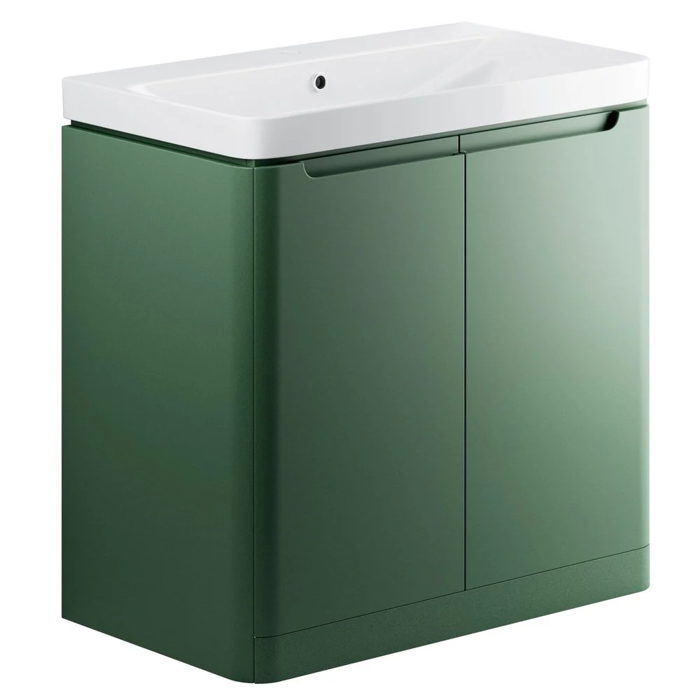 Ajax Ferriby Matt Sage Green Floor Standing Vanity Unit - Image 3