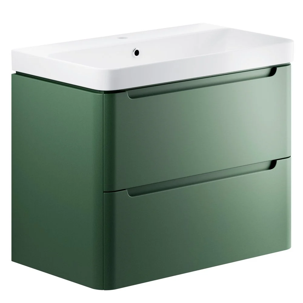 Ajax Ferriby Matt Sage Green Wall Hung Vanity Unit - Image 3