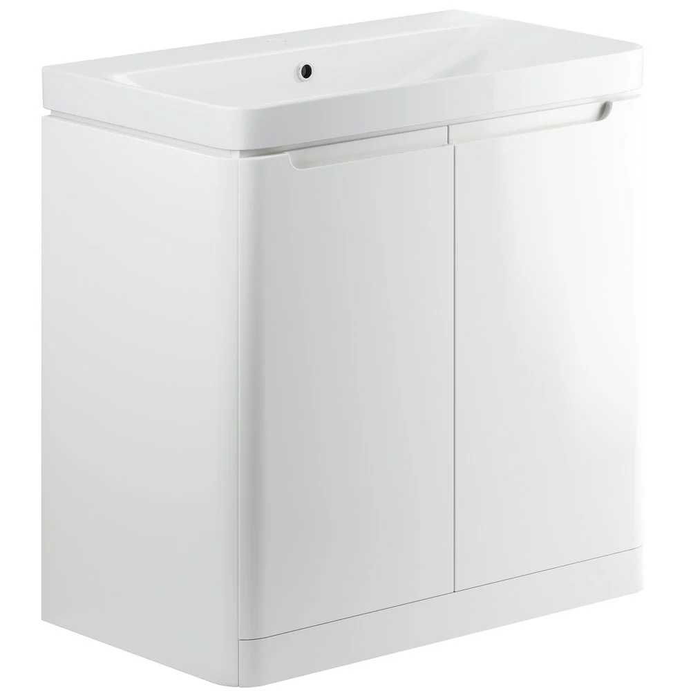 Ajax Ferriby White Gloss Floor Standing Vanity Unit - Image 3