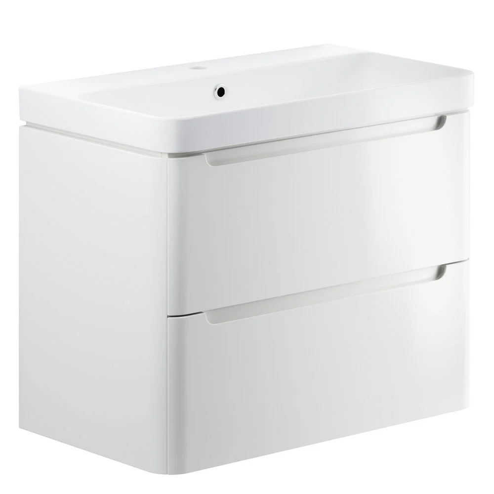 Ajax Ferriby White Gloss Wall Hung Vanity Unit - Image 3