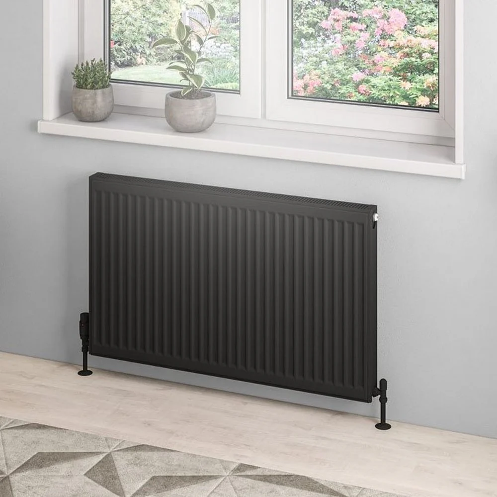 Eastbrook Type 21 600mm High Matt Black Compact Panel Radiator - Image 4