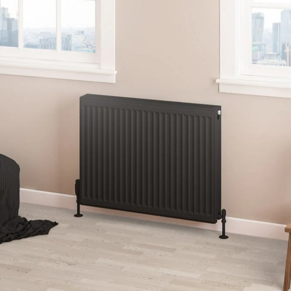 Eastbrook Type 22 600mm High Matt Black Compact Panel Radiator - Image 3