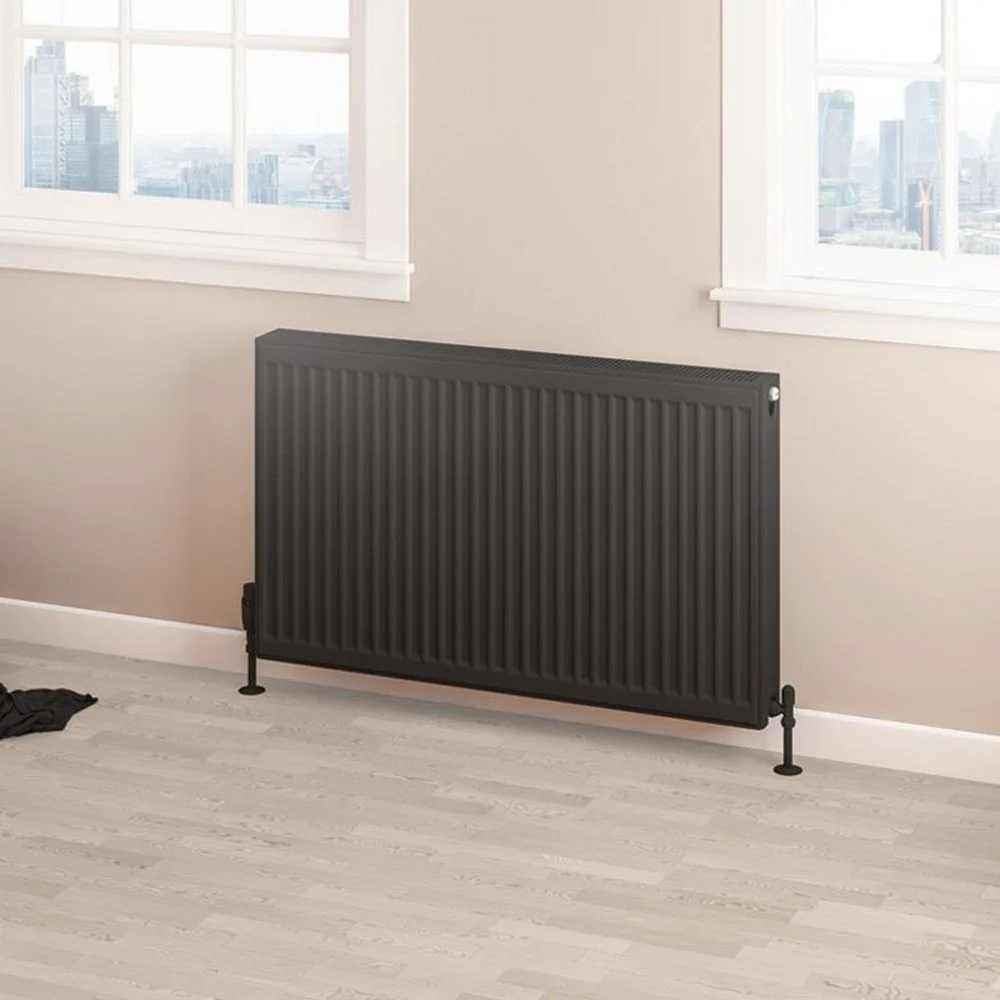 Eastbrook Type 22 600mm High Matt Black Compact Panel Radiator - Image 4