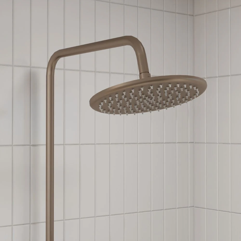 Core Brushed Bronze Round Rigid Riser Shower - Image 5