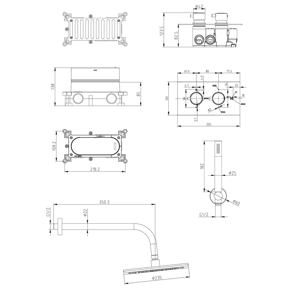Core Chrome Concealed Shower with Fixed Head and Handset - Image 7